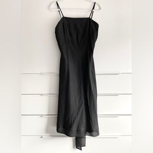 Deane & White Vintage Square Neck Cottagecore Black Linen Dress